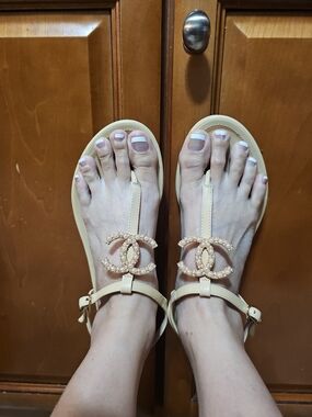 Designer Flat Sandals Size 41/ US9.5